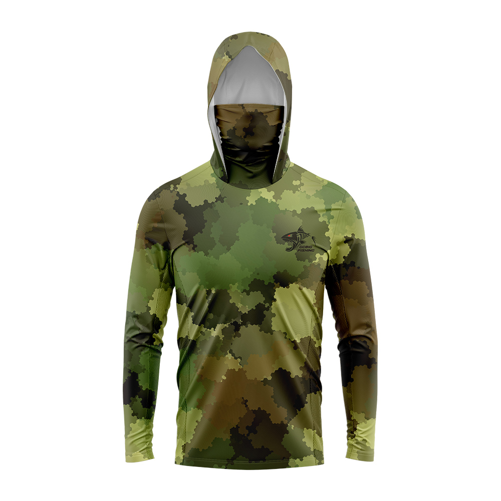 Hunting Outdoor Apparel - Balıkçı Kapüşonlu Tişörtleri Erkek Uzun Kollu
