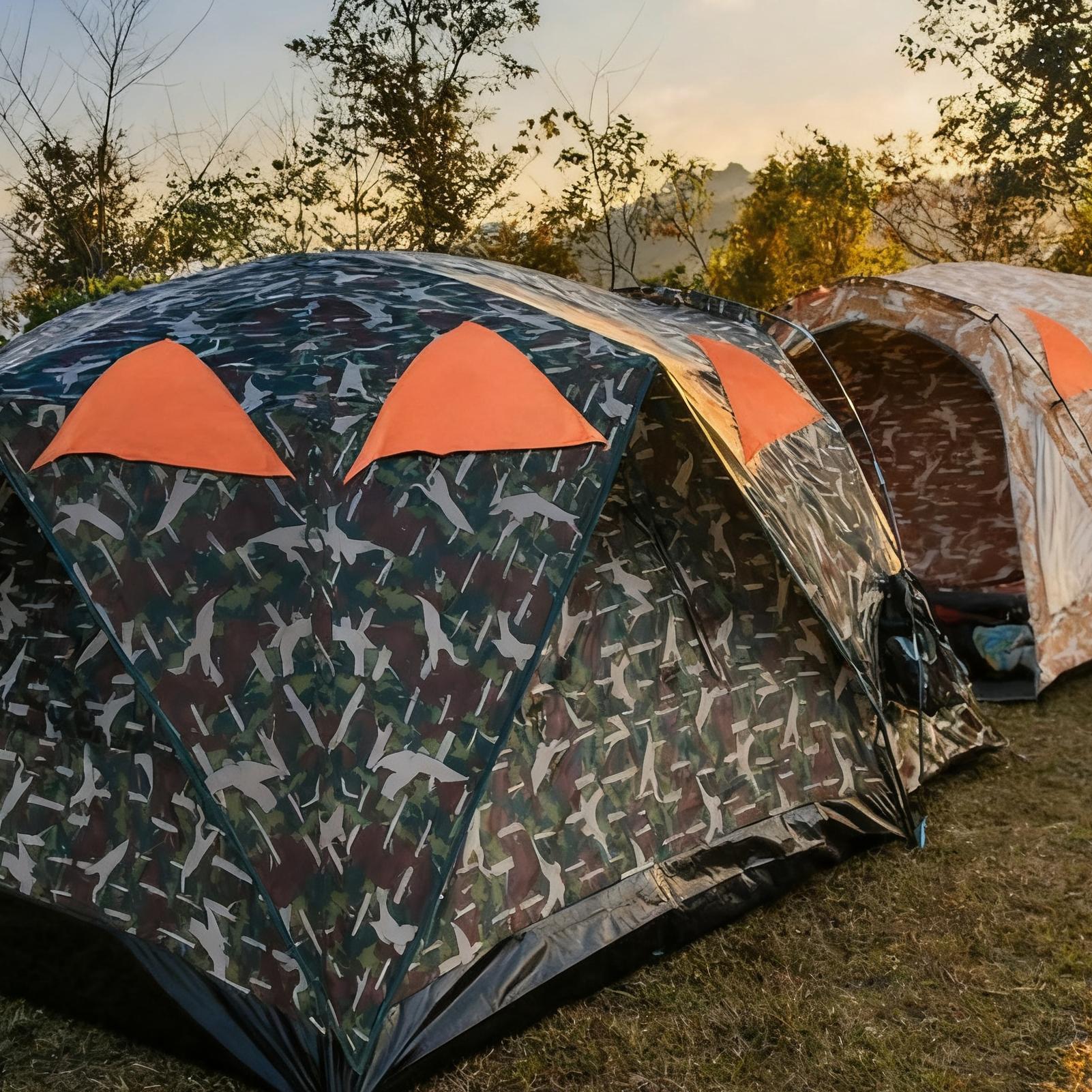 Outdoor Hunting Tent - Ateş Turuncu Kör Panel Manyetik Av