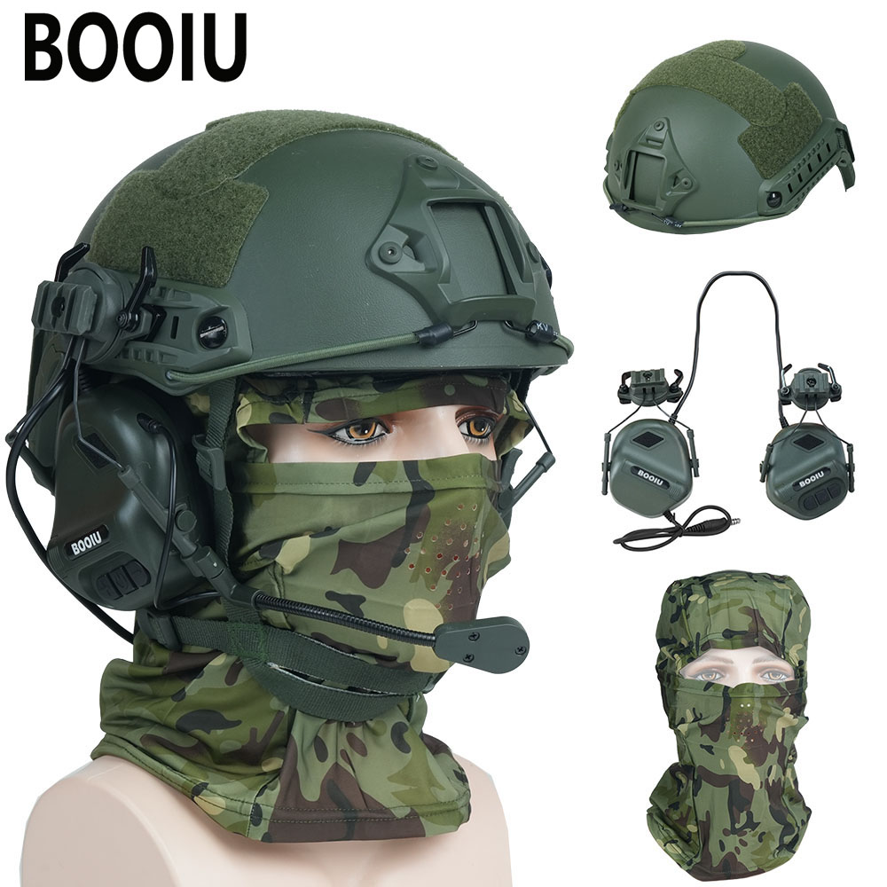 Outdoor Hunting Kit - BOOIU Taktik Airsoft Kask Seti Ayarlanabilir