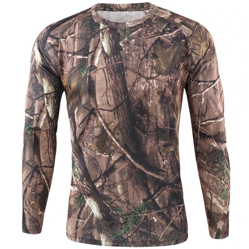 Hunting Outdoor Clothing Brands - Pop Uzun Kollu Kamuflaj T-shirt Açık