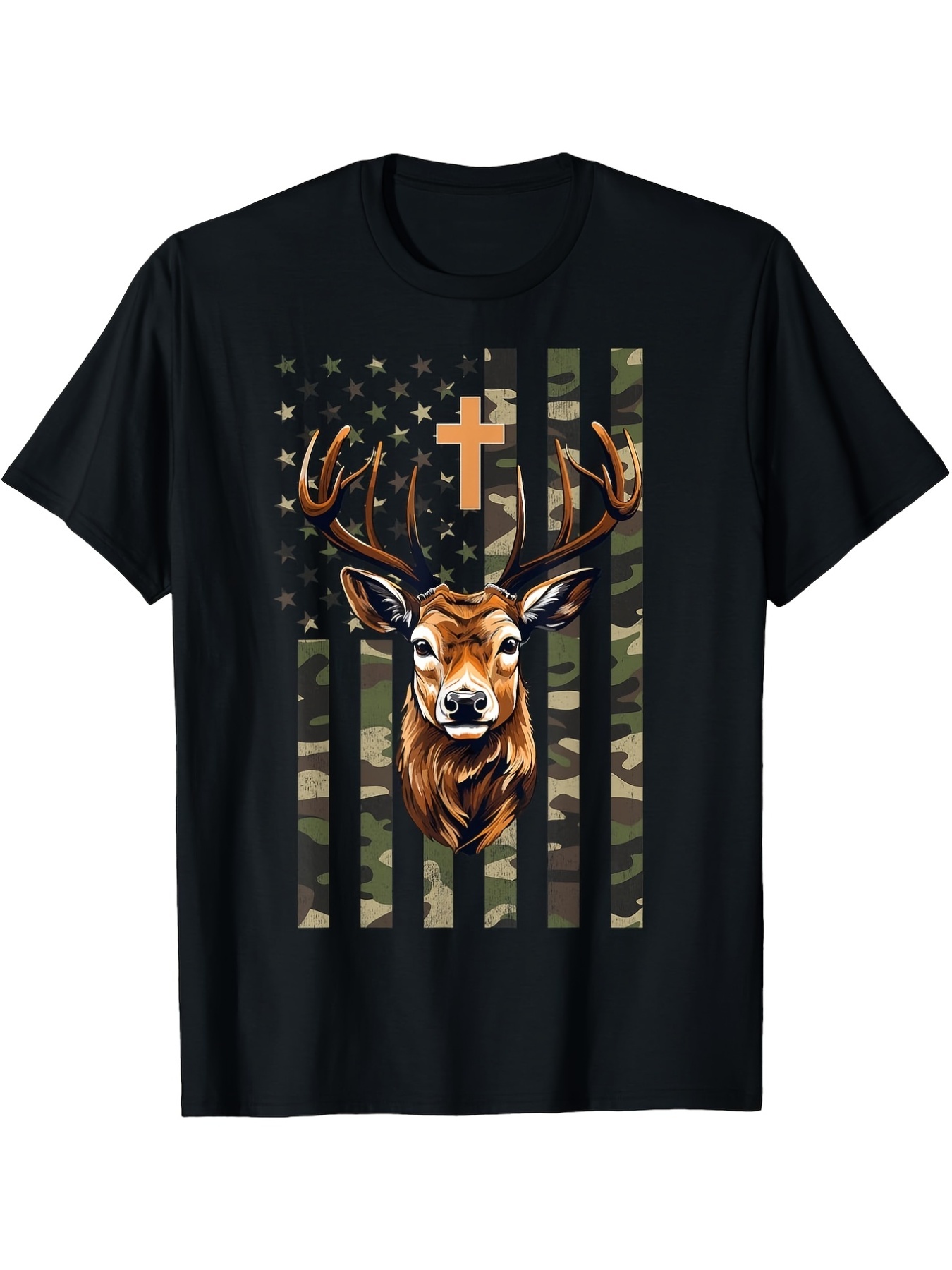 Hunting Outdoor Apparel - Erkek Hristiyan Geyik Avcılığı Kamuflaj Tişörtü