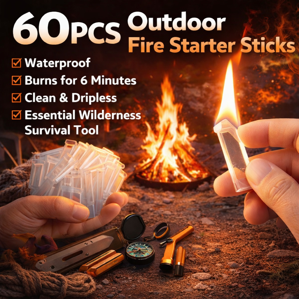 Fire Starter Waterproof - Ateş Başlatıcı Çubuklar 60 Adet Şeffaf
